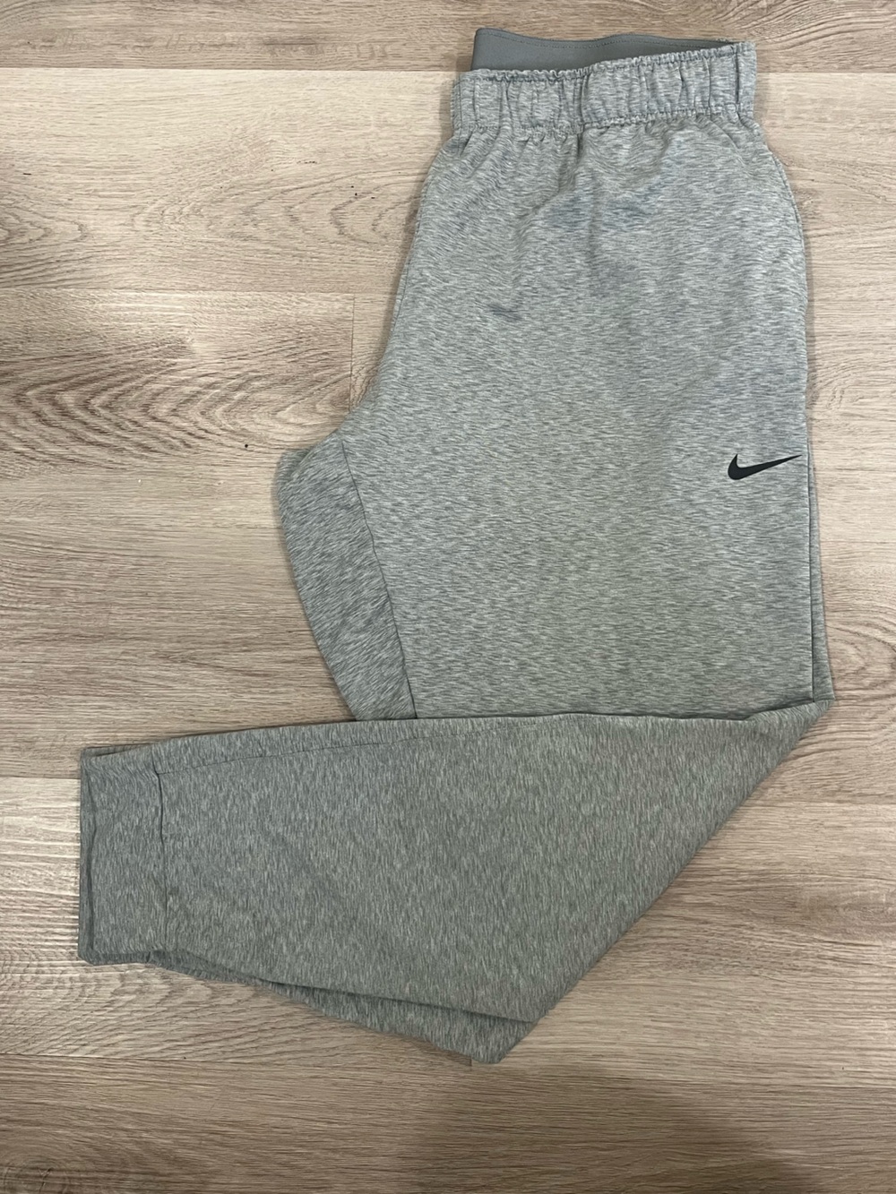 Nike Light Gray Dri-FIT Athletic Sweatpants with Black Swoosh